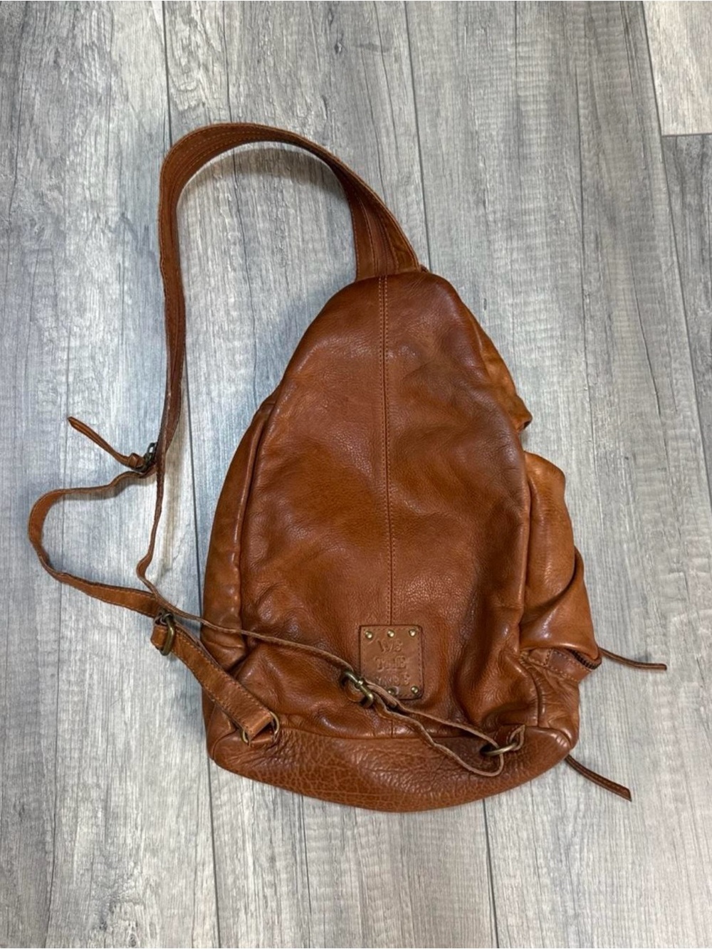 We The Free Brown Leather Backpack Sling Bag - Picture 2 of 8